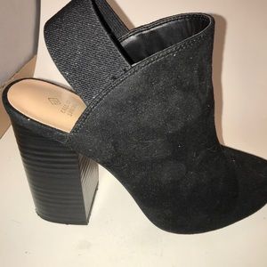Black booties open toe size 7